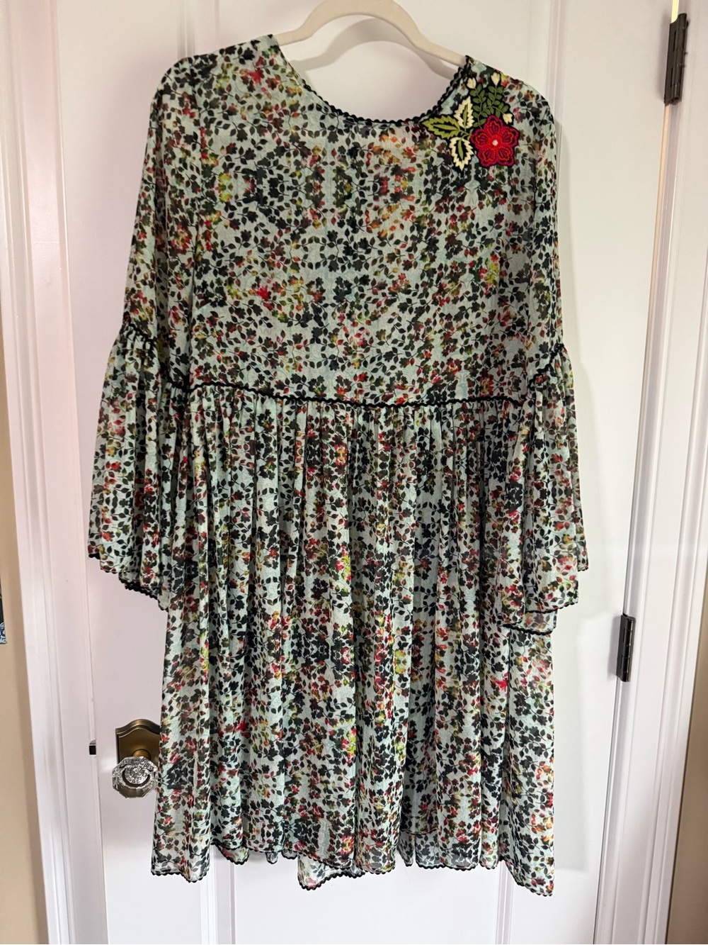 Anthropologie Bhanuni by JVOYI Floral Green & Multi-Color Girls' Boho Dress 14 - Picture 1 of 4